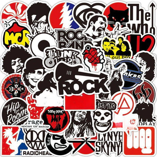 Mixed Classic Rock Band Stickers