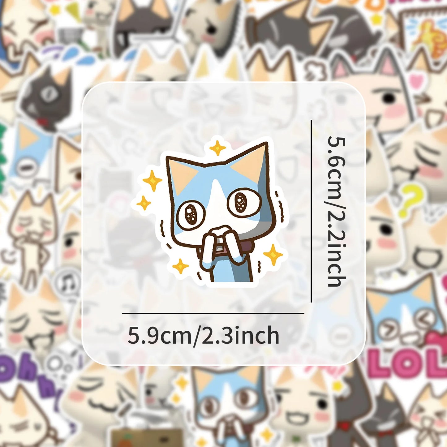 Cute Inoue Toro Stickers Cartoon Cat Meme Sticker