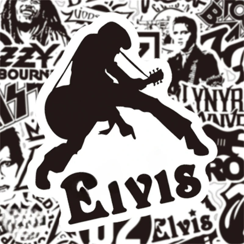 Mixed Classic Rock Band Stickers